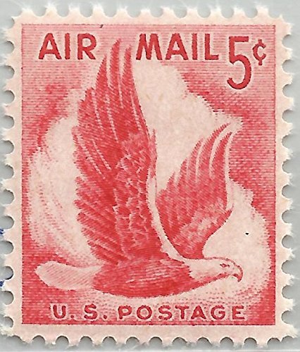 1958 Eagle in Flight, Single 5c Air Mail Postage Stamp  - Scott C50 -  MNH,OG