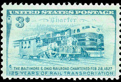 1952 125 years of Rail Transportation Single 3c Postage Stamp  - Scott 1006  -  MNH,OG