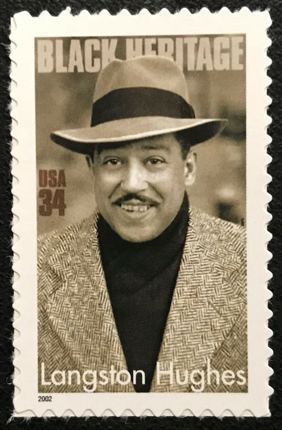2002 Langston Hughes Single 34c Postage Stamp - Sc# 3557 - CX842