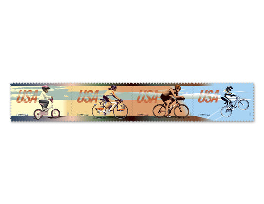 2012 Bicycling Strip of 4 45c Postage Stamps - MNH, OG - Scott4687- 4690