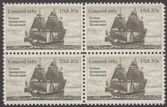 1983 Concord 1683 Block Of 4 20c Postage Stamps - Scott 2040 - MNH - CW484b