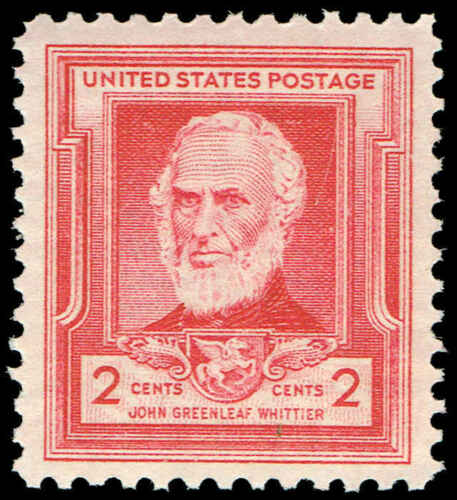 1940 John Greenleaf Whittier Single 2c Postage Stamp - Scott 865 -  MNH,OG