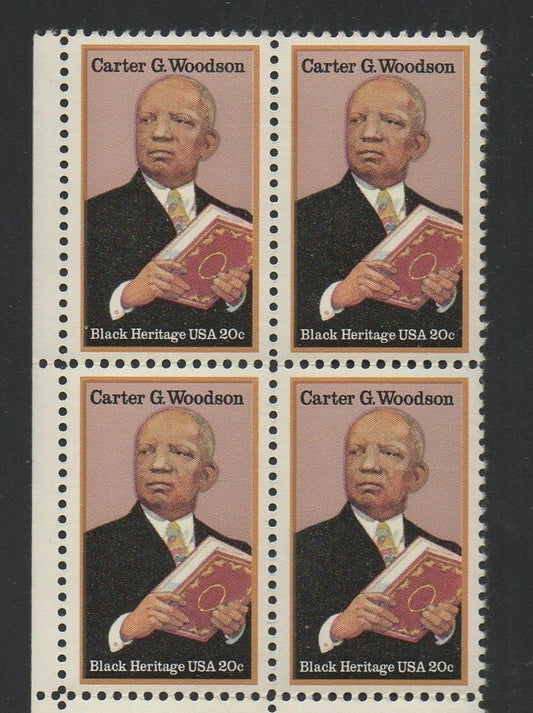 1984 - Carter G. Woodson Block Of 4 20c Postage Stamps - MNH - Scott 2073 - CW386a