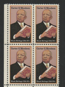 1984 - Carter G. Woodson Block Of 4 20c Postage Stamps - MNH - Sc# 2073 - CW386a