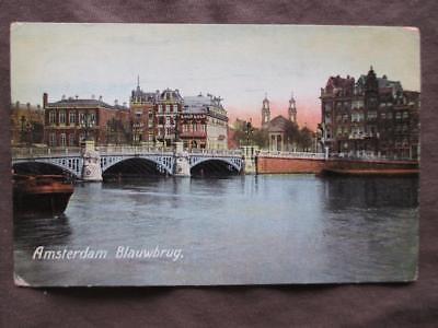 1908 Netherlands Photo Postcard - Amsterdam Blauwbrug (VV86)