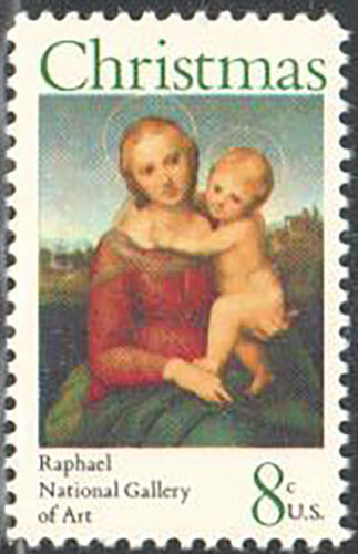 1973 Madonna and Child by Raphael Single 8c Postage Stamp - Scott 1507 - MNH - CW424c