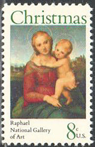 1973 Madonna and Child by Raphael Single 8c Postage Stamp - Sc# 1507 - MNH - CW424c