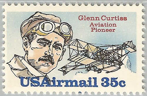 GLEN CURTISS Single 35c Airmail Postage Stamp  - Scott C100 -  MNH,OG
