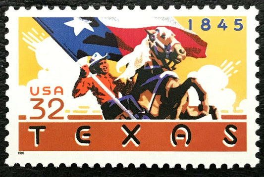 1995 Texas Statehood Single 32c Postage Stamp - Scott 2968 - MNH, OG - CW339a