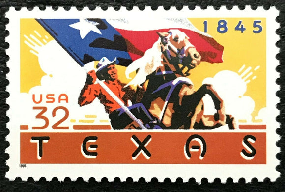 1995 Texas Statehood Single 32c Postage Stamp - Sc# 2968 - MNH, OG - CW339a