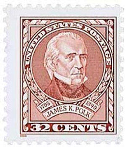 1995 President James K Polk Single 32c Postage Stamp  - Sc# 2587  -  MNH,OG