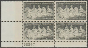 1970 Stone Mountain Memorial Plate Block Of 4 6c Postage Stamps - MNH, OG - Sc# 1408 - CX305