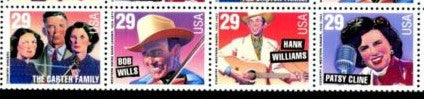 1993 Country & Western Music Strip Of 4 29c Postage Stamps - MNH, OG - Scott 2771-2774 - CW383d