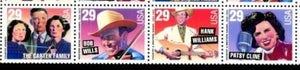 1993 Country & Western Music Strip Of 4 29c Postage Stamps - MNH, OG - Sc# 2771-2774 - CW383d