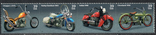 2006 American Motorcycles Strip of 4 39c Postage Stamps - Scott 4085-4088- MNH - CX804a