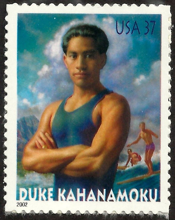 2002 Duke Kahanamoku Single 37c Postage Stamp - Sc# - 3660 - MNH, OG - CX844