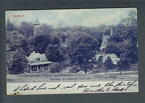 VEGAS - Early 1900s Photo Postcard - Akron, OH - Glendale Cemetery - FD332