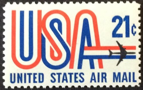 1971-73 Jet Single 21c Airmail Postage Stamp - MNH, OG - Scott C81- CX432b