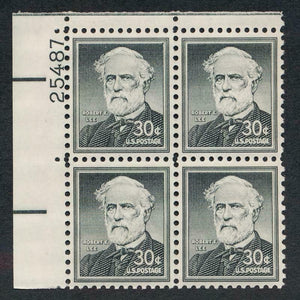 1954-68 Robert E. Lee Plate Block Of 4 30c Postage Stamps - Sc# 1049 - MNH, OG - CX575
