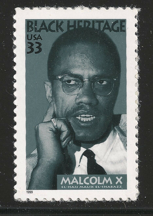 1999 Malcolm X Single 33c Postage Stamp - Scott 3273 - MNH, OG - CX840