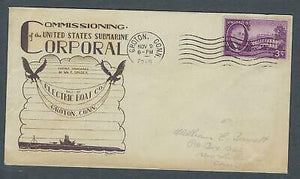 VEGAS - 1945 Submarine USS Corporal Commission Spader Cover - Groton - FH139