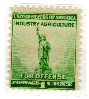 1940 Statue of Liberty Single 1c Postage Stamp - Sc#899 - MNH,OG