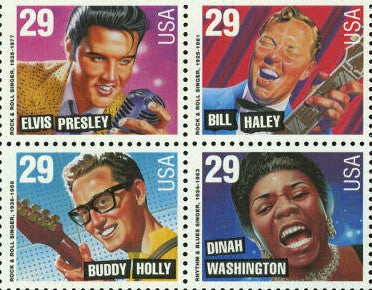 1993 Rock & Roll Rhythm Blues Block Of 4 Postage Stamps - Sc# 2724-2730 - MNH, OG - CW282