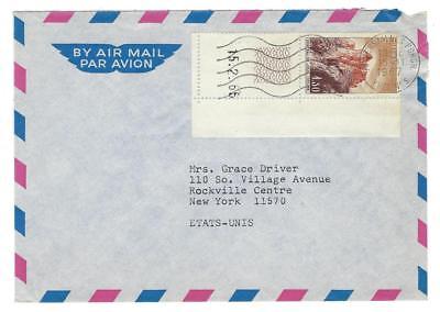 1967 France To USA Airmail Cover With Corner Selvage - (SS91)