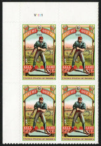 2008 Take Me Out To The Ball Game Plate Block Of 4 42c Postage Stamps - Sc# 4341 - MNH, OG - DC142