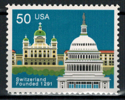 1991 Switzerland 700th Anniversary Single 50c Postage Stamp - Sc# 2532 - MNH - CW409c