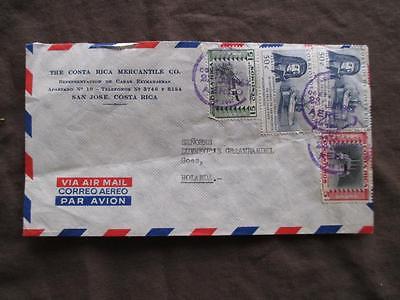1962 Costa Rica To Netherlands Airmail Business Cover - 4 Stamps (VV138)