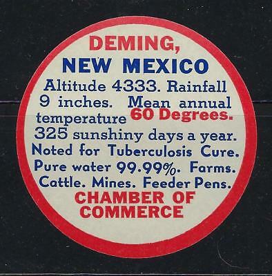 VEGAS - Vintage Deming, NM Promotional Poster Stamp - See Rev - Read Desc (CR57)