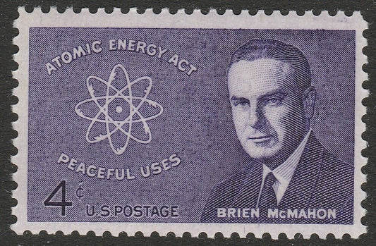 1962 Atomic Energy Act-Brian McMahon- Single 4c Postage Stamp - Scott1200 - MNH - CW472a