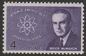 1962 Atomic Energy Act-Brian McMahon- Single 4c Postage Stamp - Sc#1200 - MNH - CW472a