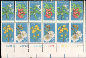 1979 Endangered Flora Plate Block of 12 15c Postage Stamps - MNH, OG - Sc# 1783-1786