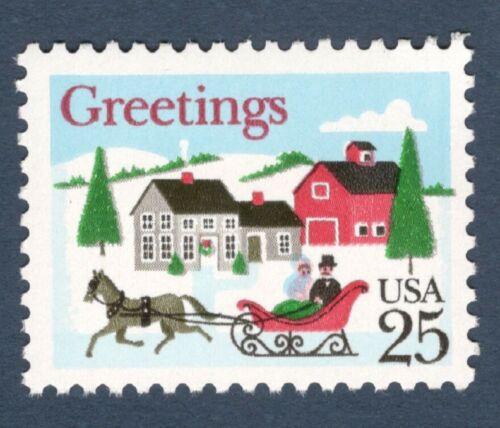 1988 Christmas Greetings -Single 25c Postage Stamp - Sc# 2400 - MNH - CX808b