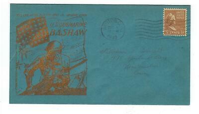 VEGAS - 1942 Submarine USS Bashaw Keel Laid Cover - Groton, CT - FF112