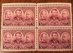 1936 Sherman-Grant-Sheridan Block 4 3c Postage Stamps  - Sc# 787 - MNH,OG