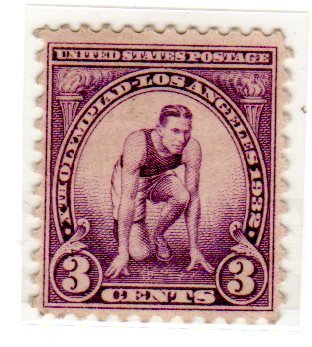 1932 Starting Mark Olympic Summer Games Single 3c Postage Stamp - Sc#718 - MNH,OG
