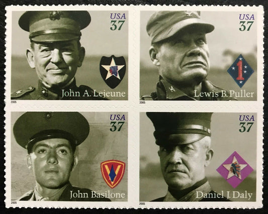 2005 Distinguished Marines Block of 4 37c - Scott 3961-3964 - MNH - DM122