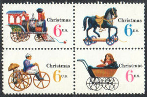 1970 Christmas Toys Block Of 4 6c Postage Stamps - Sc# -1415-1418 - MNH, OG - CX668