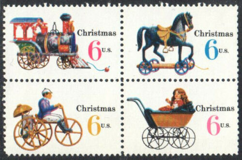 1970 Christmas Toys Block Of 4 6c Postage Stamps - Sc# -1415-1418 - MNH, OG - CX668