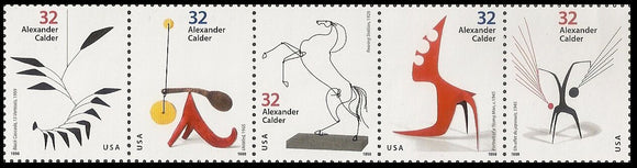 1998 Alexander Calder Artist Strip Of 5 32c Postage Stamps Sc# 3198-3202 - MNH, OG - CW230