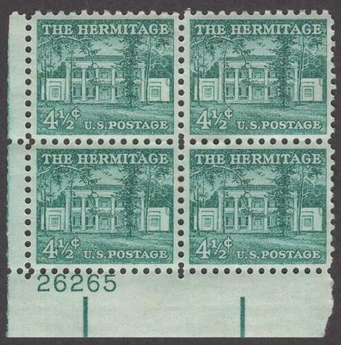 1954-68 - The Hermitage Plate Block of 4 4.5c Postage Stamps - Sc# 1037 - MNH, OG - CX569