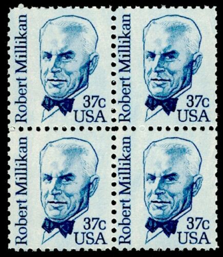 1982 Robert Millikan, Nobel Physicist Block of 4 37c Postage Stamps - MNH, OG - Scott 1866