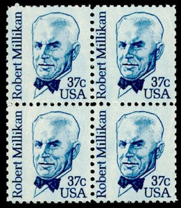 1982 Robert Millikan, Nobel Physicist Block of 4 37c Postage Stamps - MNH, OG - Sc# 1866