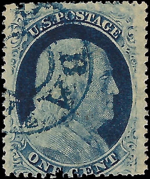 VEGAS - 1857 Franklin - Scott24 - Used - Nice Cancel & Color - Short Perfs Top