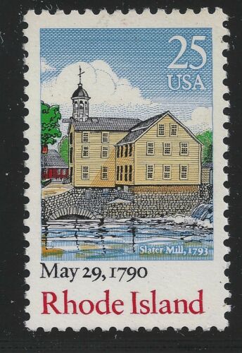 1990 Rhode Island - Constitution Ratification Single 25c Postage Stamp - MNH, OG - Sc# 2348
