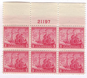 1934 Maryland Tercentenary Plate Block of 6 3c Postage Stamps - Sc#736 - MNH,OG