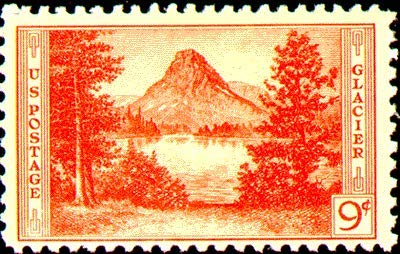 1934  Glacier National Park Single 9c Postage Stamp  - Sc# 748 - MNH,OG